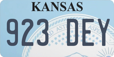 KS license plate 923DEY