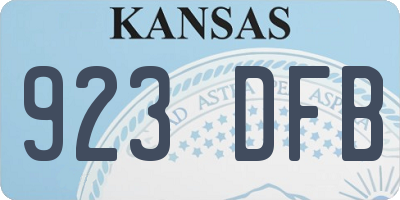 KS license plate 923DFB