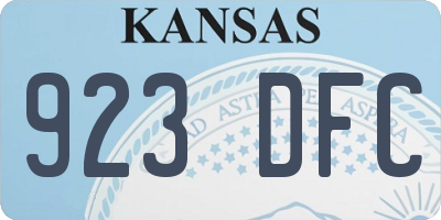 KS license plate 923DFC