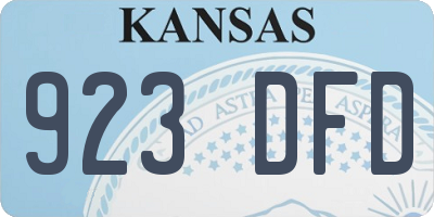 KS license plate 923DFD