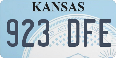 KS license plate 923DFE