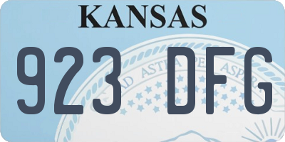 KS license plate 923DFG