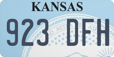 KS license plate 923DFH