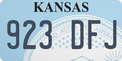 KS license plate 923DFJ