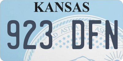 KS license plate 923DFN