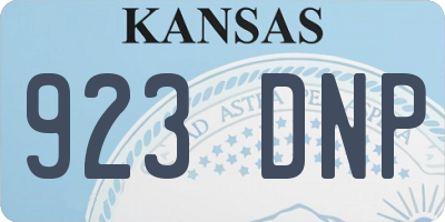 KS license plate 923DNP