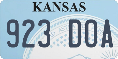 KS license plate 923DOA