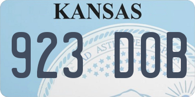 KS license plate 923DOB