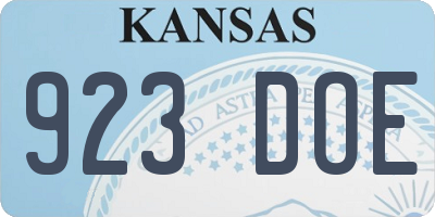 KS license plate 923DOE