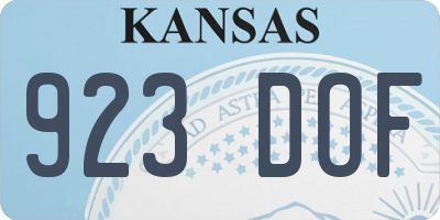 KS license plate 923DOF
