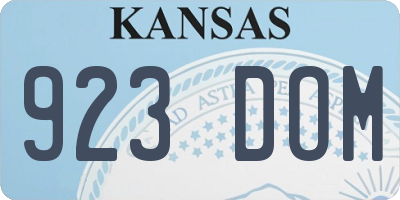 KS license plate 923DOM