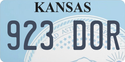 KS license plate 923DOR