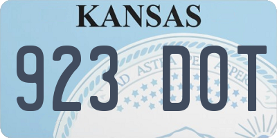 KS license plate 923DOT
