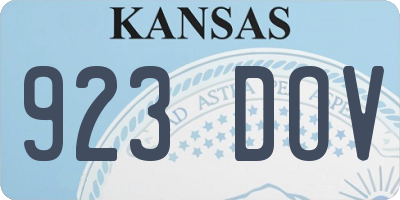 KS license plate 923DOV
