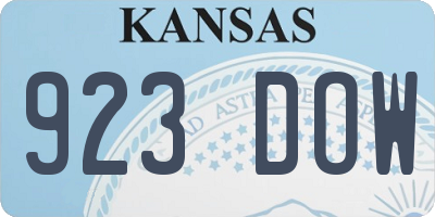 KS license plate 923DOW