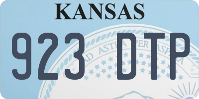 KS license plate 923DTP