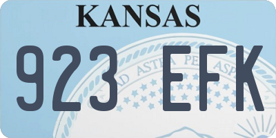 KS license plate 923EFK