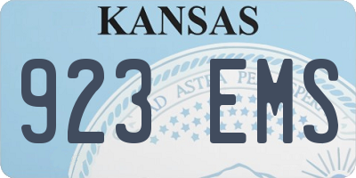 KS license plate 923EMS