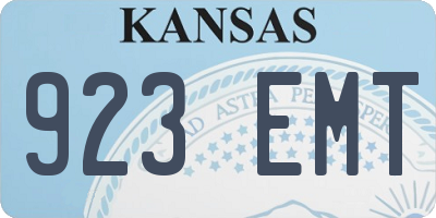 KS license plate 923EMT