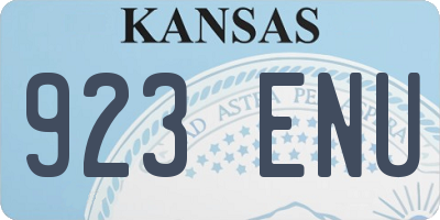KS license plate 923ENU