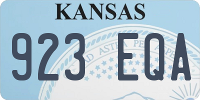 KS license plate 923EQA
