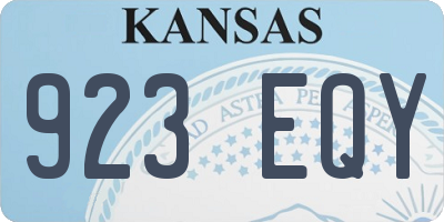 KS license plate 923EQY