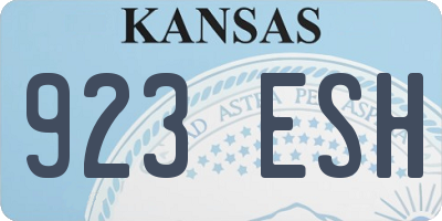 KS license plate 923ESH