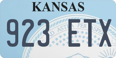KS license plate 923ETX