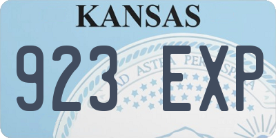 KS license plate 923EXP