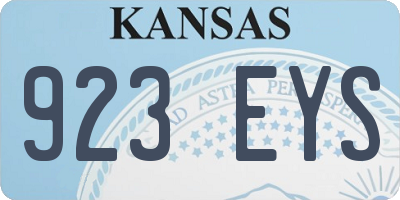 KS license plate 923EYS