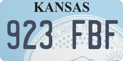 KS license plate 923FBF