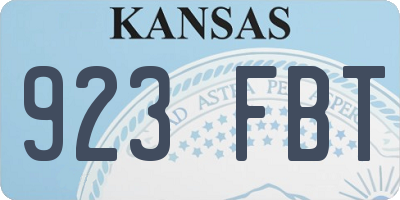 KS license plate 923FBT