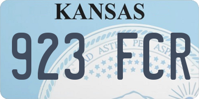 KS license plate 923FCR