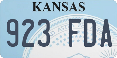 KS license plate 923FDA