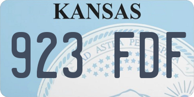KS license plate 923FDF