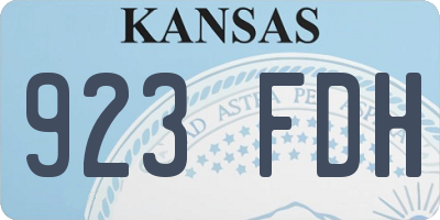 KS license plate 923FDH