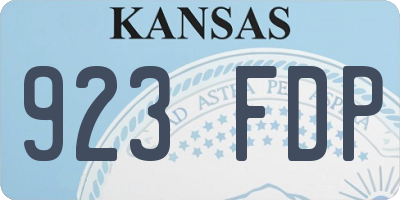 KS license plate 923FDP