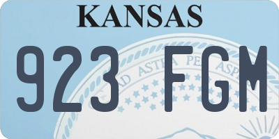 KS license plate 923FGM