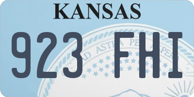 KS license plate 923FHI