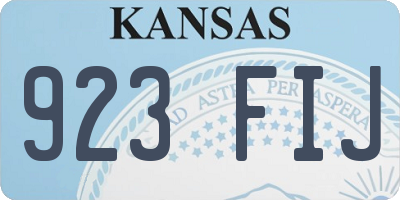 KS license plate 923FIJ