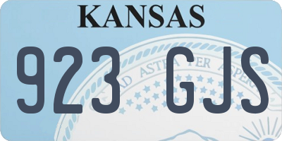 KS license plate 923GJS