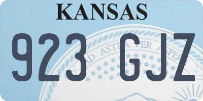 KS license plate 923GJZ