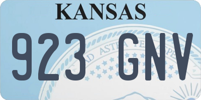 KS license plate 923GNV