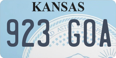 KS license plate 923GOA