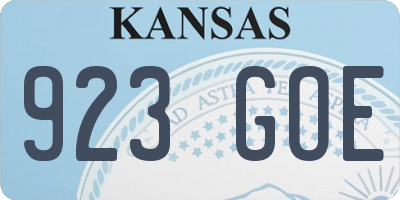KS license plate 923GOE
