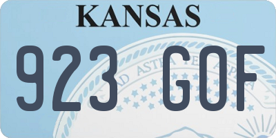 KS license plate 923GOF