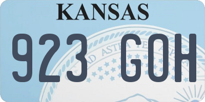 KS license plate 923GOH