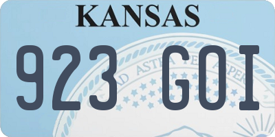 KS license plate 923GOI