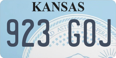KS license plate 923GOJ