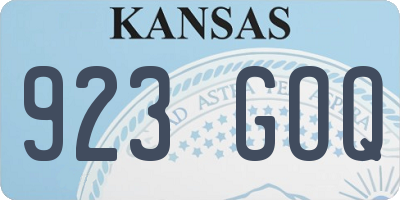 KS license plate 923GOQ